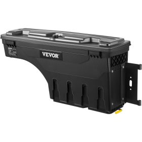 VEVOR Truck Bed Storage Box, Lockable Swing Case with Password Padlock, 6.6 Gal/25 L ABS Wheel Well Tool Box, Waterproof and Durable