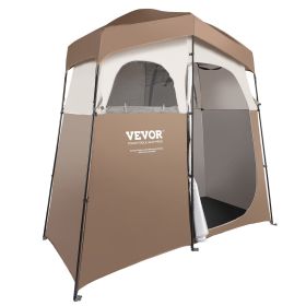 VEVOR Camping Shower Tent, 83" x 42" x 83" 2 Rooms Oversize Outdoor Portable Shelter, Privacy Tent with Detachable Top, Pockets