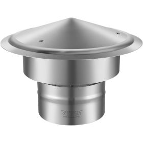 VEVOR Chimney Cap, 6 inch, 304 Stainless Steel Round Roof Rain Cap, 11.81-inch Increased Caps, All Weather & Reinforced Screws & Easy Installation