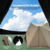 6-Sided Pop-up Family Tent with Rainfly Skylight 3 Doors and Windows