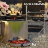 Outsunny 2-in-1 Smokeless Fire Pit, BBQ Grill, 25" Portable Wood Burning Firepit with Cooking Grate, Ash Tray & Poker, Low Smoke Camping Bonfire Stove