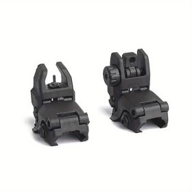 Rugged Flip-Up Backup Sights - Durable Nylon Construction with Rear and Front Sights for Accurate Shooting (Color: Black)