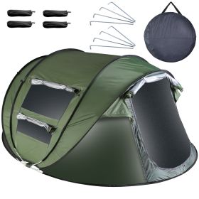 Pop Up Tent Automatic Setup Camping Tent Waterproof Instant Setup Tent with 4 Mosquito Net Windows Carrying Bag for Hiking Climbing Adventure Fishing (type: Green_5_8Person_Standard)