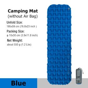 Naturehike Camping Mat Ultralight Sleeping Pad Outdoor Air Mat Portable Camping Folding Bed Beach Travel Inflatable Mattress (Color: Blue-only Mat)