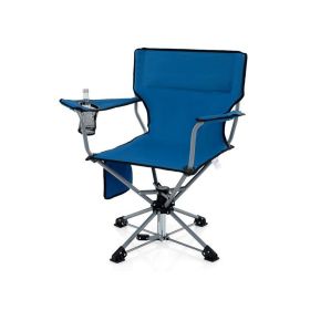 360° Swivel Portable Foldable Hunting Chair with Storage Pockets (type: Camping Chairs, Color: Blue)