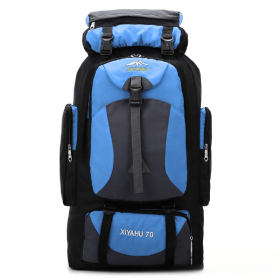 70L Hiking Camping Backpack, Hunting Climbing Backpack for Outdoor, Backpack Water Resistant, Tactical Backpack (Color: Blue)